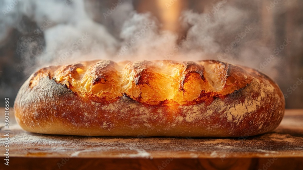 Wall mural freshly baked bread from the oven.