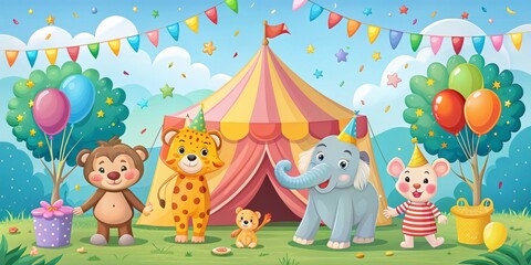 circus clown with balloons