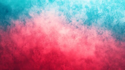 Obraz premium A vibrant red and cool cyan gradient with grainy texture
