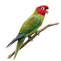 Fototapeta premium Lifelike Ultra Realistic Photo of a Red-masked Parakeet Bird