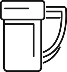 Simple electric kettle heating element icon, modern kitchen appliance spare part, line vector illustration