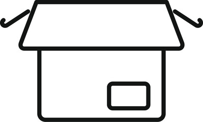 Obraz premium Simple vector icon of a cardboard box being opened, isolated on a white background