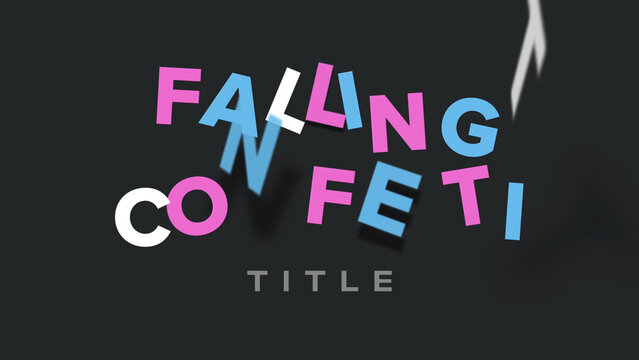 Falling Confetti Paper Text Title