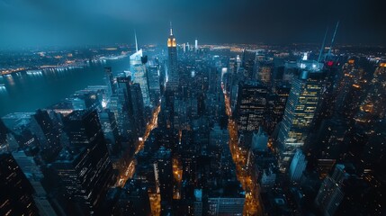 Skyscraper Cityscape at Night