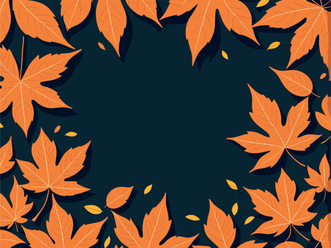 Pattern of Autumn Leaves in Orange and Yellow