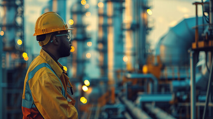 Petroleum Refinery Worker on Duty