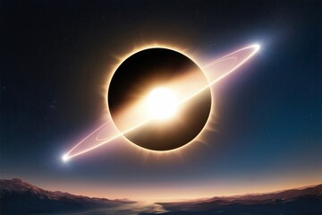 Obraz premium April 2024 Total Solar Eclipse A Unique Celestial Event Across America