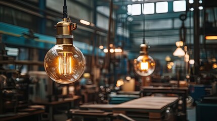 Production of lamps in a factory