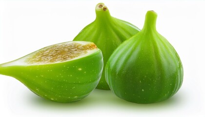 green Fig isolated on white background, full depth of field