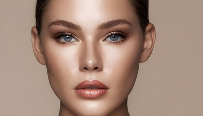 "The face of a beautiful female model."