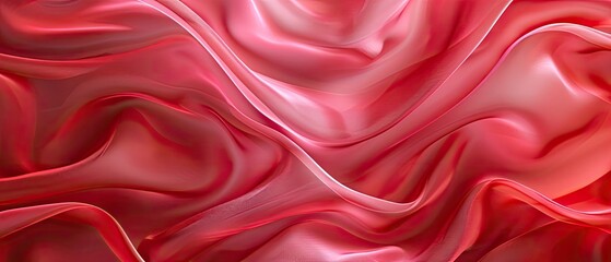 Obraz premium Abstract Red Waves of Silk Fabric