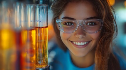 Cropped shot of a Girl scientist fun science experiments for kids, science lab.