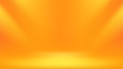 Vibrant orange studio background with warm yellow light design. Vector illustration 