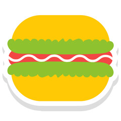 Burger sticker vector icon an isolated background 