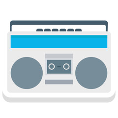Boombox sticker vector icon an isolated background 