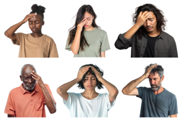 PNG people having pain element set, transparent background