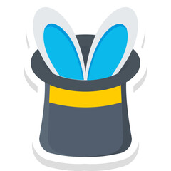 Magic Trick sticker vector icon an isolated background 