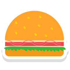 Burger sticker vector icon an isolated background 