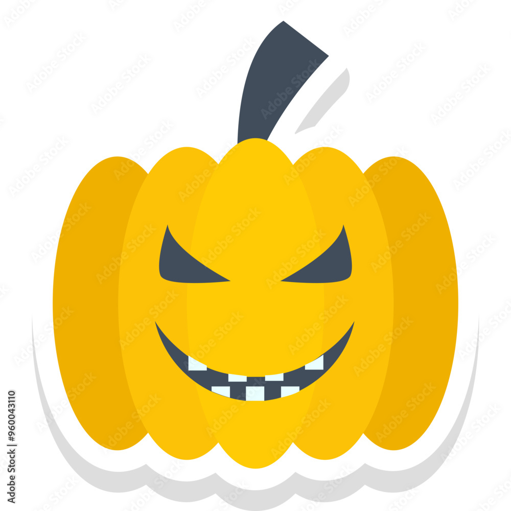 Wall mural Pumpkin sticker vector icon an isolated background 