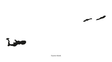 Vector isolated simplified illustration icon with black silhouette of Cayman Islands map. White background