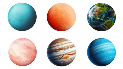 PNG planet element set, transparent background
