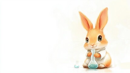 Obraz premium Cheerful Cartoonized Anthropomorphic Rabbit in Vibrant Colors - Fun and Playful Animal Character