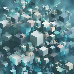 Abstract image of cubes background in blue toned