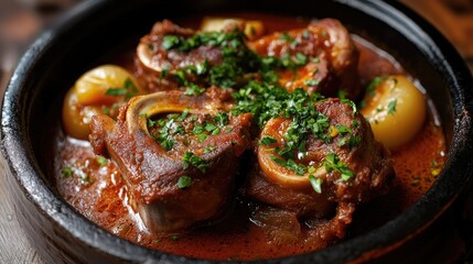 Fototapeta premium Ossobuco, a braised veal shank.