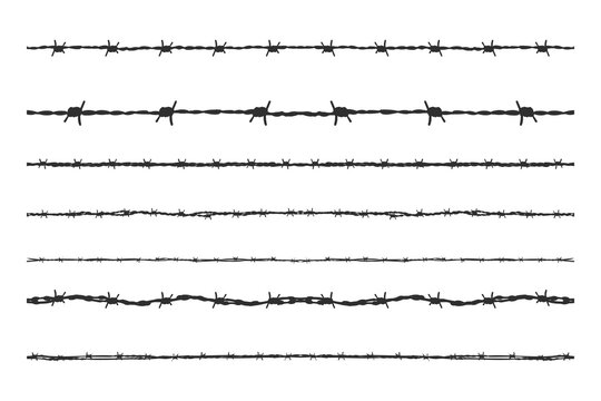 Barbwire silhouette, Fence wire mesh barbed wire , barbed wire fence on the border