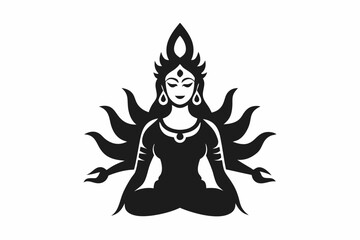 durga puja isolated icon. simple element illustration from india concept icons. durga puja editable logo sign symbol design on white background. can be use for web and mobile