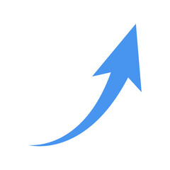 Blue arrow up icon transparent background.