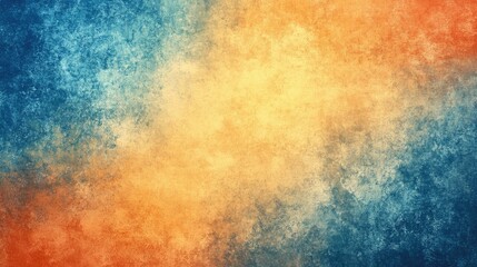 Fototapeta premium Abstract Watercolor Background with Blue, Orange and Yellow Tones
