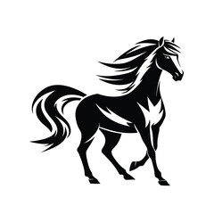 Horse Silhouette Icon Vector Design Modern Logo