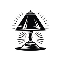 Lamp Silhouette Logo Style Vector Isolated