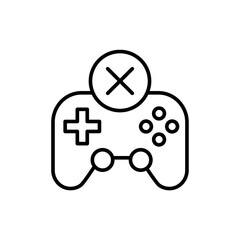 Game detox outline icons, minimalist vector illustration ,simple transparent graphic element .Isolated on white background