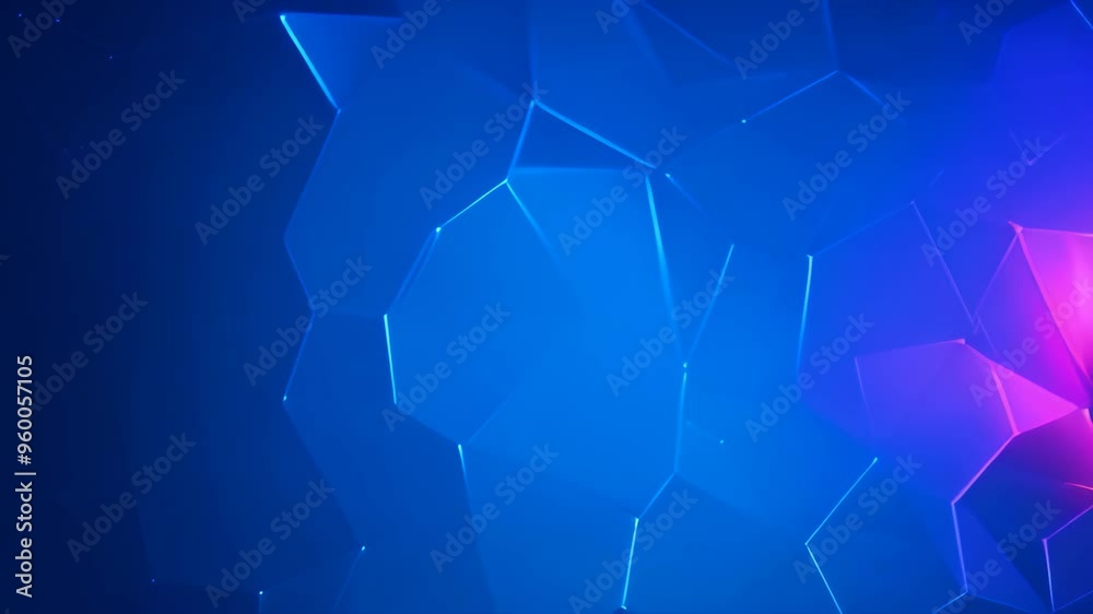 Poster abstract blue and orange background with hexagon pattern. 3d rendering, display a blue-orange gradie