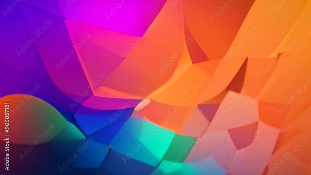Poster abstract blue and orange background with hexagon pattern. 3d rendering, display a blue-orange gradie