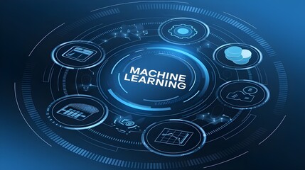 Obraz premium Machine learning artificial intelligence AI concept