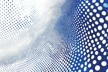 Fototapeta premium A dotted pattern gradient transitioning from deep blue to bright white, symbolizing the passage of time 
