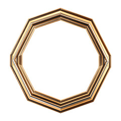 Octagonal metal frame isolated on transparent background
