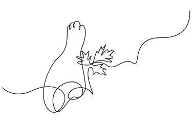 Single continuous line drawing of hot crispy fried chicken leg for restaurant logo emblem. Fast food cafe logotype template concept