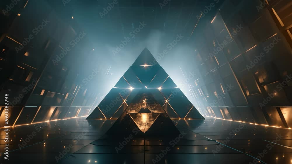 Poster futuristic dark corridor with lights and reflections. 3d rendering, futuristic, high-tech dark backg