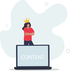 brand communication or social media idea, customer engagement concept.flat design with people.