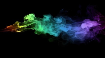 Dense multicolored smoke of red, purple and pink colors on a black isolated background. Background of smoke vape