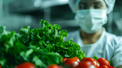 Female Cook White Uniform And Protective Mask