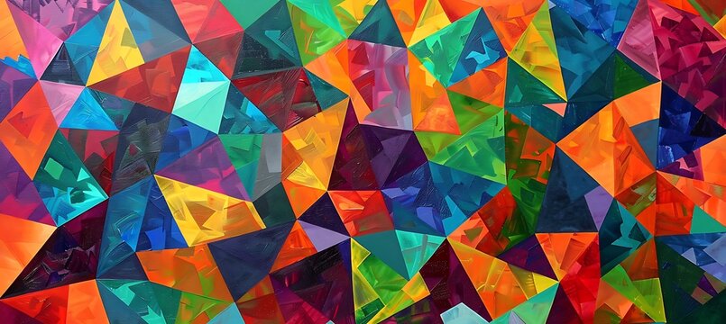 Kaleidoscope of triangle, Abstract background with various eye pleasing shades, abstract landscape 