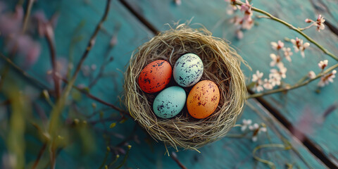 Fototapeta premium Cozy Easter card template