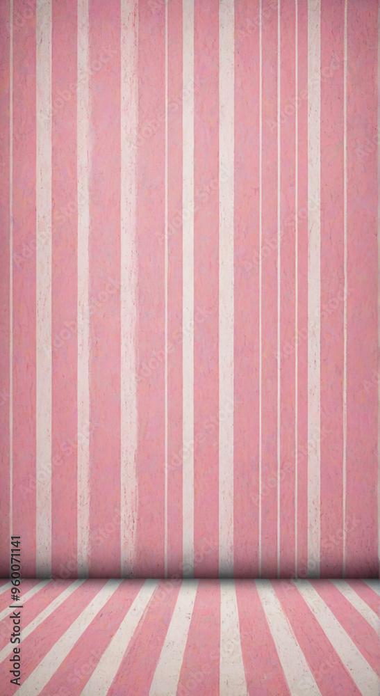 Poster pink room with wooden table