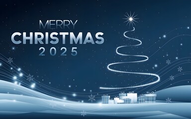 Modern Christmas 2025 Background &ndash; Festive Holiday  poster  Design with Sleek Contemporary Elements Canvas ready to put text, marry Christmas	
