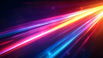 Obraz premium Abstract Neon Lines with Stars Background